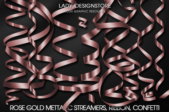 Download Rose Gold Glitter Ribbon Streamers - Glitter Collection