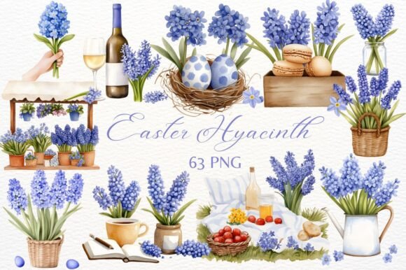 Download Watercolor Easter Hyacinth Blue Flower - Hyacinth Collection
