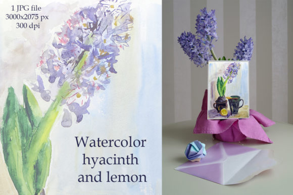 Download Watercolor Hyacinth and Lemon - Hyacinth Collection