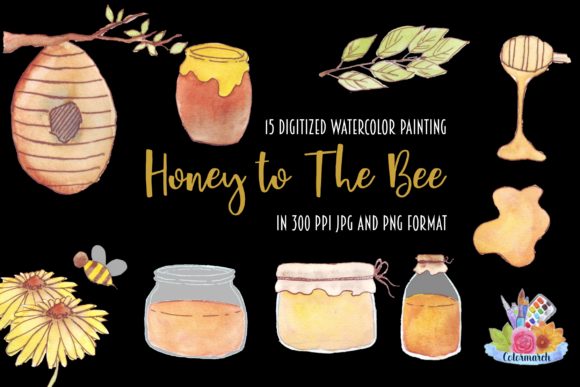Download Honey to the Bee Hand Painted Clipart - Hand painted clipart Collection