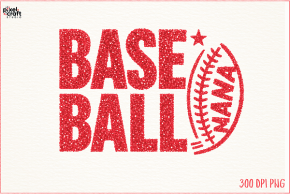 Download Baseball Nana Red Glitter PNG Shirt - Glitter Collection