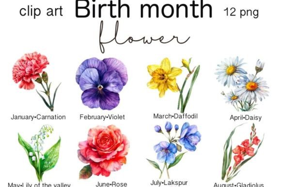 Download Birth Flower Clipart - Birth flower clipart Collection