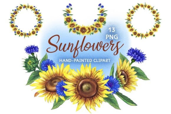 Download Sunflowers Hand-painted Clipart - Premium Resources