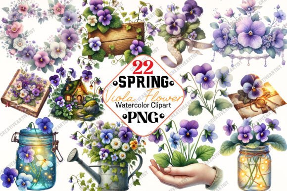 Download Spring Viola Flower Sublimation Clipart - Viola flower sublimation Collection