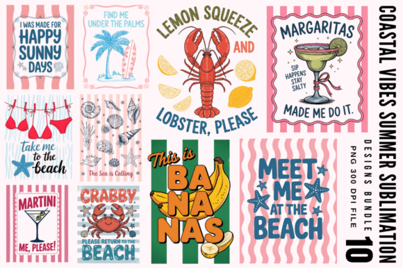 Download Coastal Vibes Summer Sublimation Designs - Sublimation designs Collection