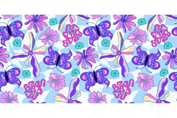 Download Seamless Butterfly Psychedelic Pattern - Premium Resources